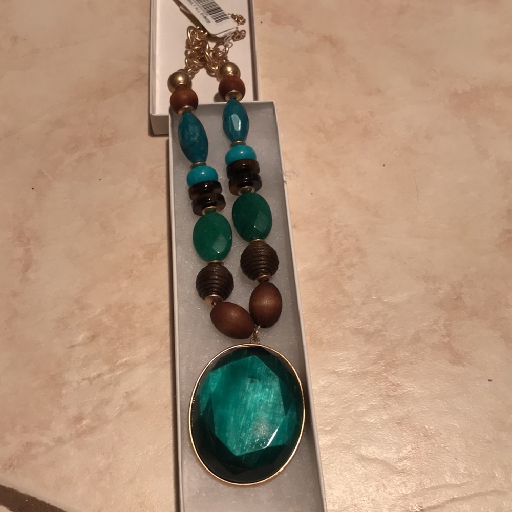NWT SOUTHERN LIVING JEWEL GENUINE STONE NECKLACE GORGEOUS CHUNKY - Picture 10 of 13